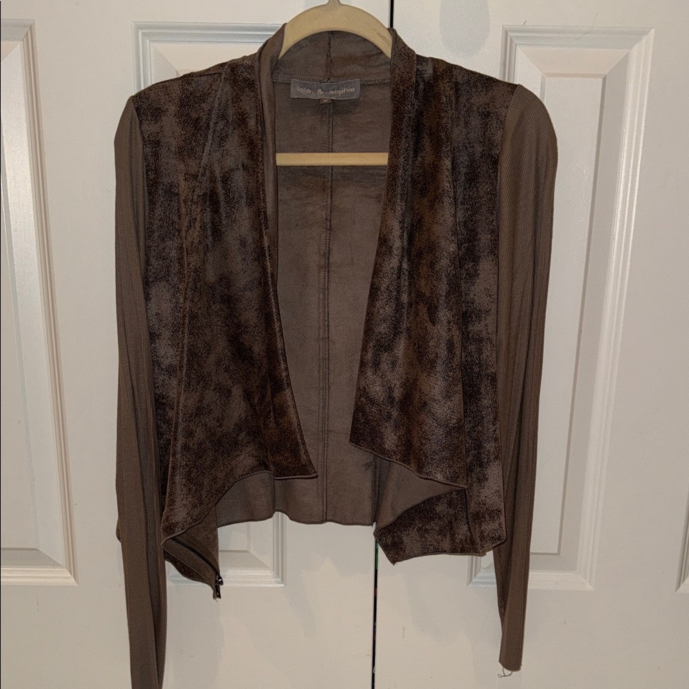 Lola & Sophie Brown Open-Front Shrug